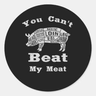 Sticker Rond BBQ Grillades Viande Grill Cochon Suckante Cochon 