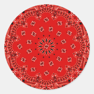 Sticker Rond BBQ Red Paisley Western