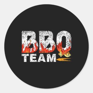 Sticker Rond Bbq Team Meat Byrbecue Grill Grill Bbq
