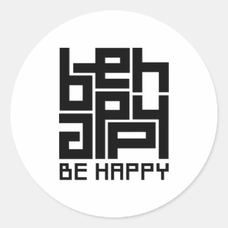 Sticker Rond Be happy