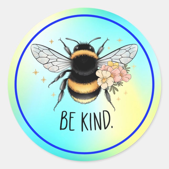 Sticker Rond Be Kind Honey Bee Clipart-57650 (Devant)