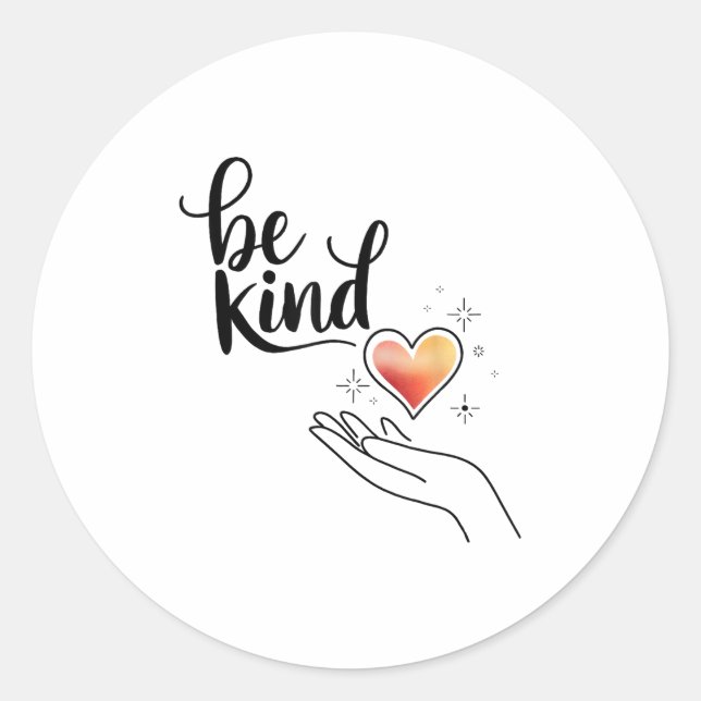 Sticker Rond Be Kind Insrational Quote Sitive Motivational  (Devant)