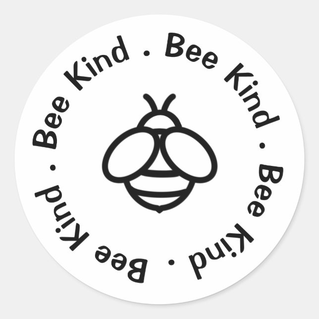 Sticker Rond Be Kind - jolie conception d'abeilles au miel (Devant)
