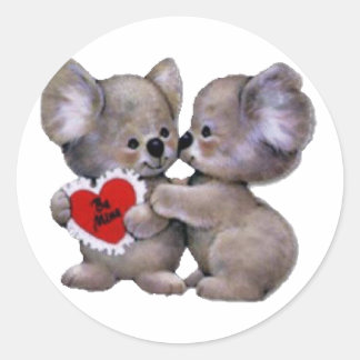 Sticker Rond Be Mine Koalas