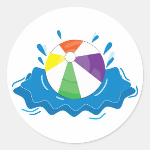 Sticker Rond Beach Ball