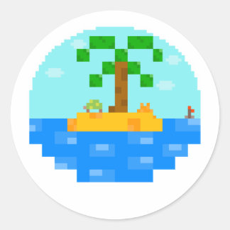 Sticker Rond Beach Biome globe [Jour]