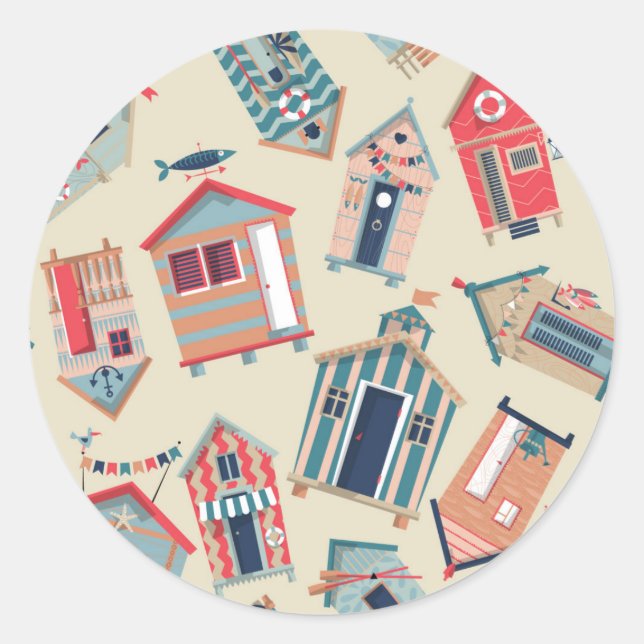 Sticker Rond Beach Hut (Devant)