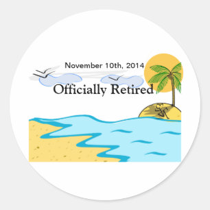 Sticker Rond Beach Retirement Add Name And Date