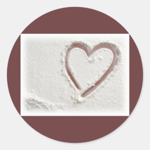 Sticker Rond Beach Sand Heart