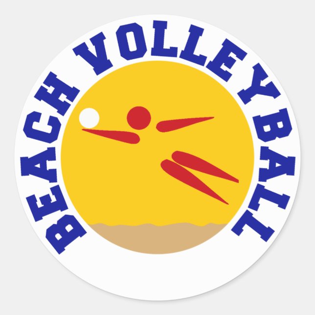 Sticker Rond Beach Volleyball (Devant)