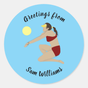 Sticker Rond Beach Volleyball