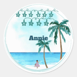 Sticker Rond Beachfront Belle Design Mariage