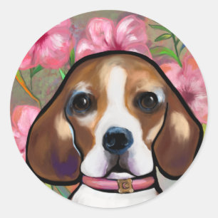 Sticker Rond Beagle