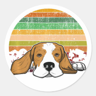 Sticker Rond Beagle Chien race Premium Amoureux de les chiens