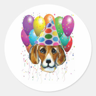 STICKER ROND BEAGLE DE NAISSANCE