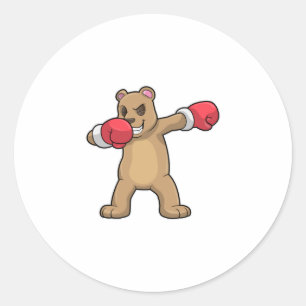 Sticker Rond Bear as Boxer at Boxer & Hip hop Dance Dab