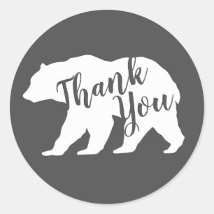 Sticker Rond Bear Baby shower Woodland Lodge