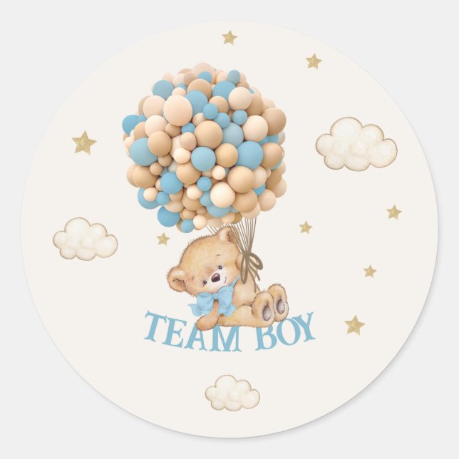Sticker Rond Bear Balloons Équipe garçon Jeu (Devant)