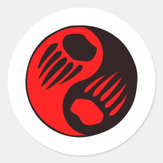 Sticker Rond Bear Claw Yin Yang (Devant)