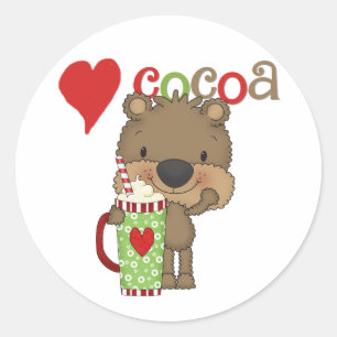 Sticker Rond Bear Cocoa Love Holiday