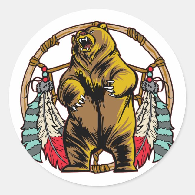 Sticker Rond Bear Dreamcatcher (Devant)