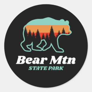 Sticker Rond Bear Mountain State Park New York Retro Vintage