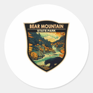Sticker Rond Bear Mountain State Park New York Voyage Vintage