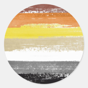 Sticker Rond Bear Pride Paint Stripes