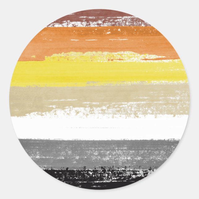 Sticker Rond Bear Pride Paint Stripes (Devant)