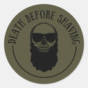 Sticker Rond Bearded cite drôle barbe dire cadeaux