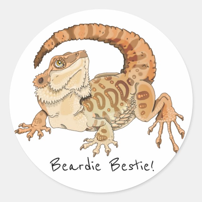 Sticker Rond Beardie Bestie ! (Devant)