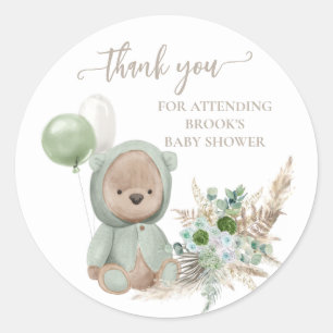 Sticker Rond Bearly Wait Green Boho Bear Favoriser