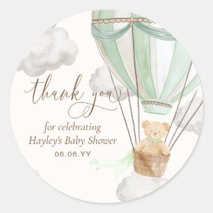 Sticker Rond Bearly Wait Teddy Bear Merci Baby shower