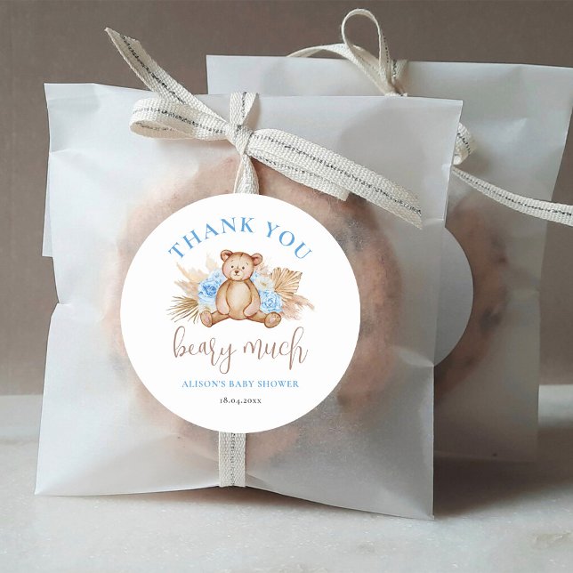 Sticker Rond Béary Beaucoup de Merci Baby shower (Créateur téléchargé)