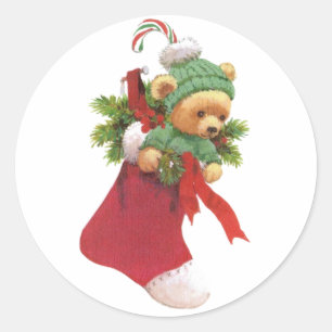 Sticker Rond Beary Joyeux Noël