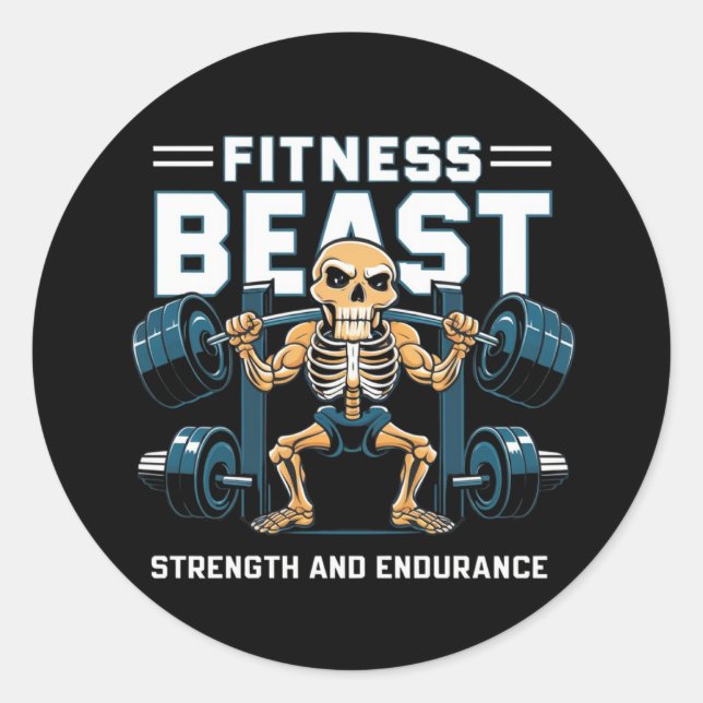 Sticker Rond Beast Fitness (Devant)