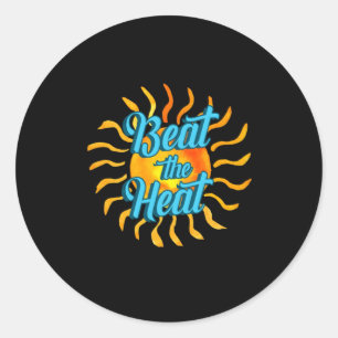 Sticker Rond Beat the Heat Sun Summer Vacation Don