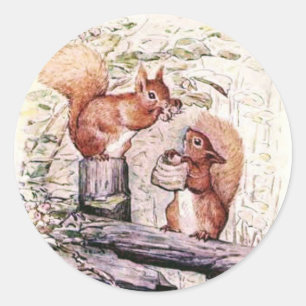 Sticker Rond Beatrix Potter Le Conte de l'écureuil Nutkine