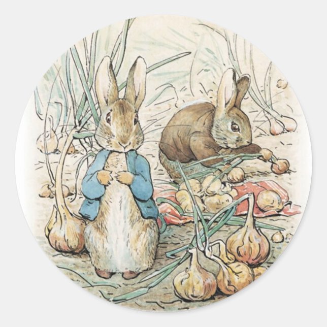 Sticker Rond Beatrix Potter Peter Rabbit et Benjamin Bunny (Devant)
