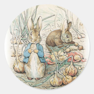 Sticker Rond Beatrix Potter Peter Rabbit et Benjamin Bunny