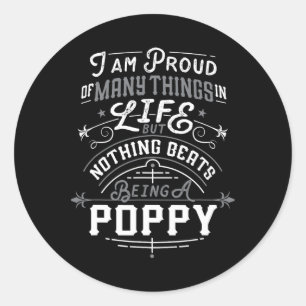Sticker Rond Beats Être un grand-père de pavot Fêtes des pères 