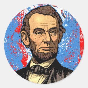 Sticker Rond Beau Abraham Lincoln Portrait