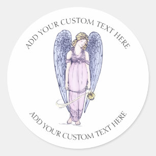 Sticker Rond Beau Angel texte personnalisé