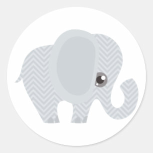 Sticker Rond Beau bébé éléphant neutre