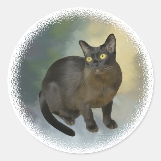 Sticker Rond Beau birman (Devant)