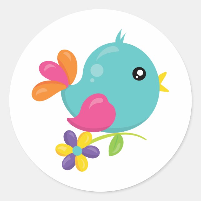 Sticker Rond Beau bleu (Devant)