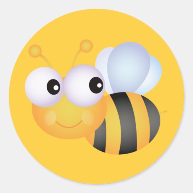 Sticker Rond BEAU BOUMBLEBEE BOUMBLEBEE HONEYBEE souriant orang (Devant)
