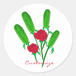 Sticker Rond Beau bouquet de Pickle avec Roses Thunder_Cove
