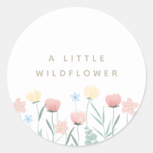 Sticker Rond Beau Bouquet Fleur sauvage Anniversaire