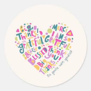Sticker Rond Beau coeur gracieux